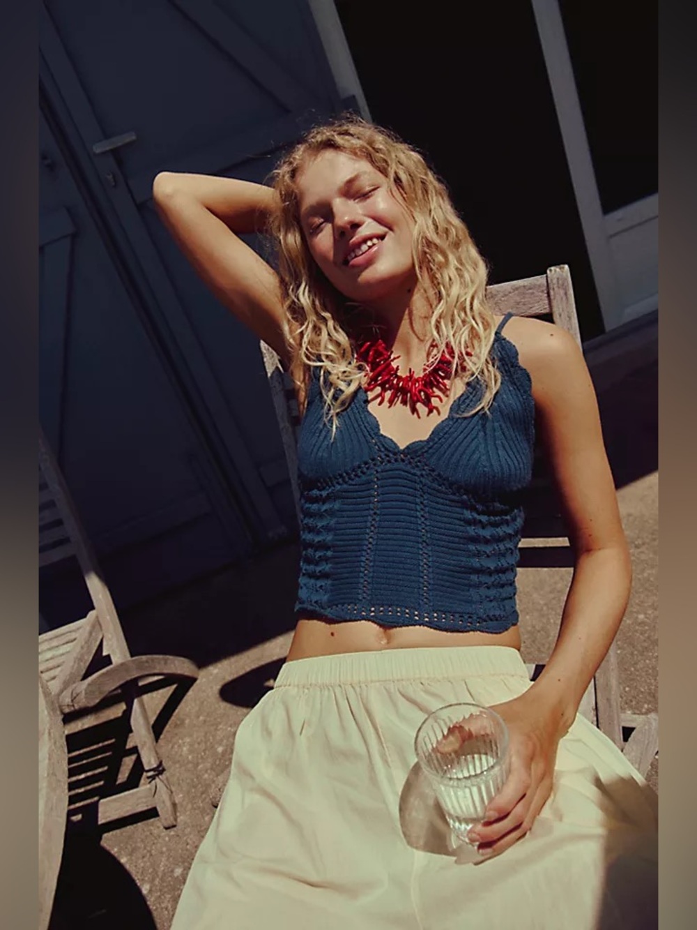 NWOT! Free People Free-Est Sky Fauxchet Top Sz XS